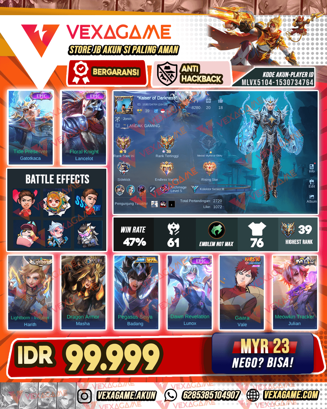 Gatot Kaca Epic X Lancleot Epic