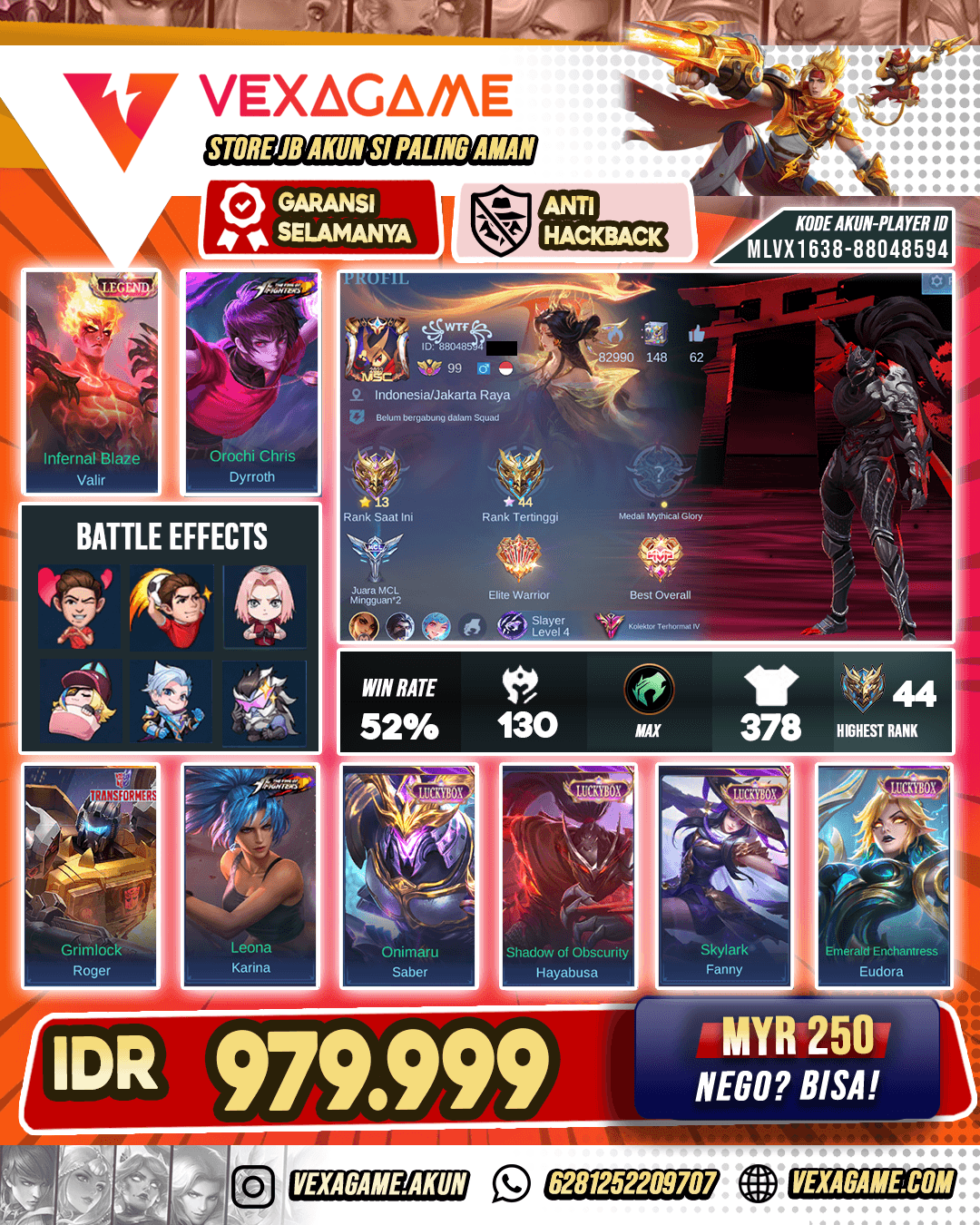 Valir Legend X Dyrroth KOF X Yi Shun Shin Collector