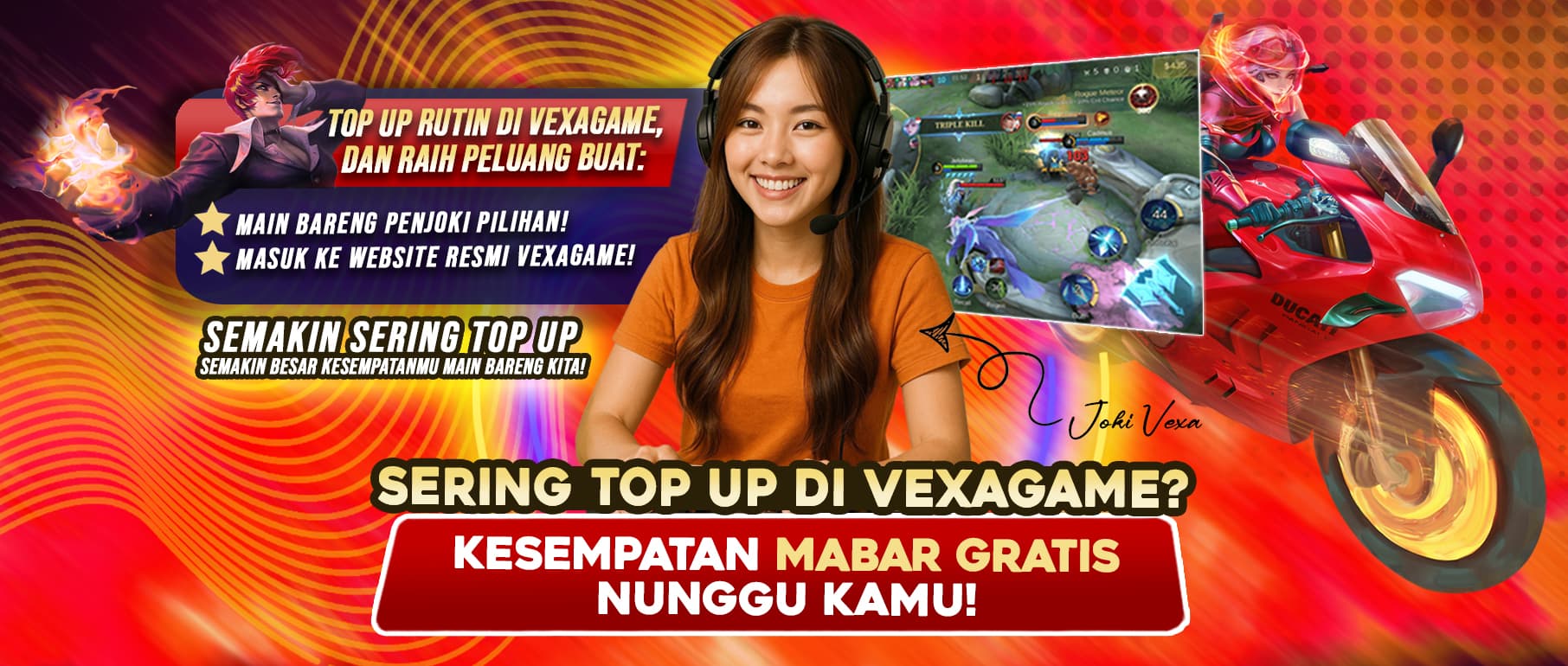 Cover Top Up Rutin VexGame, Free Mabar