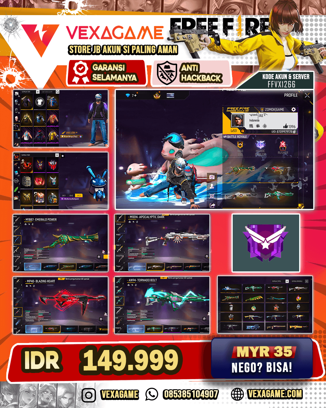 SG TROMPET | MP40 INCU | SG PANJANG INCU | TAS BUNNY | VAULT OTW 100