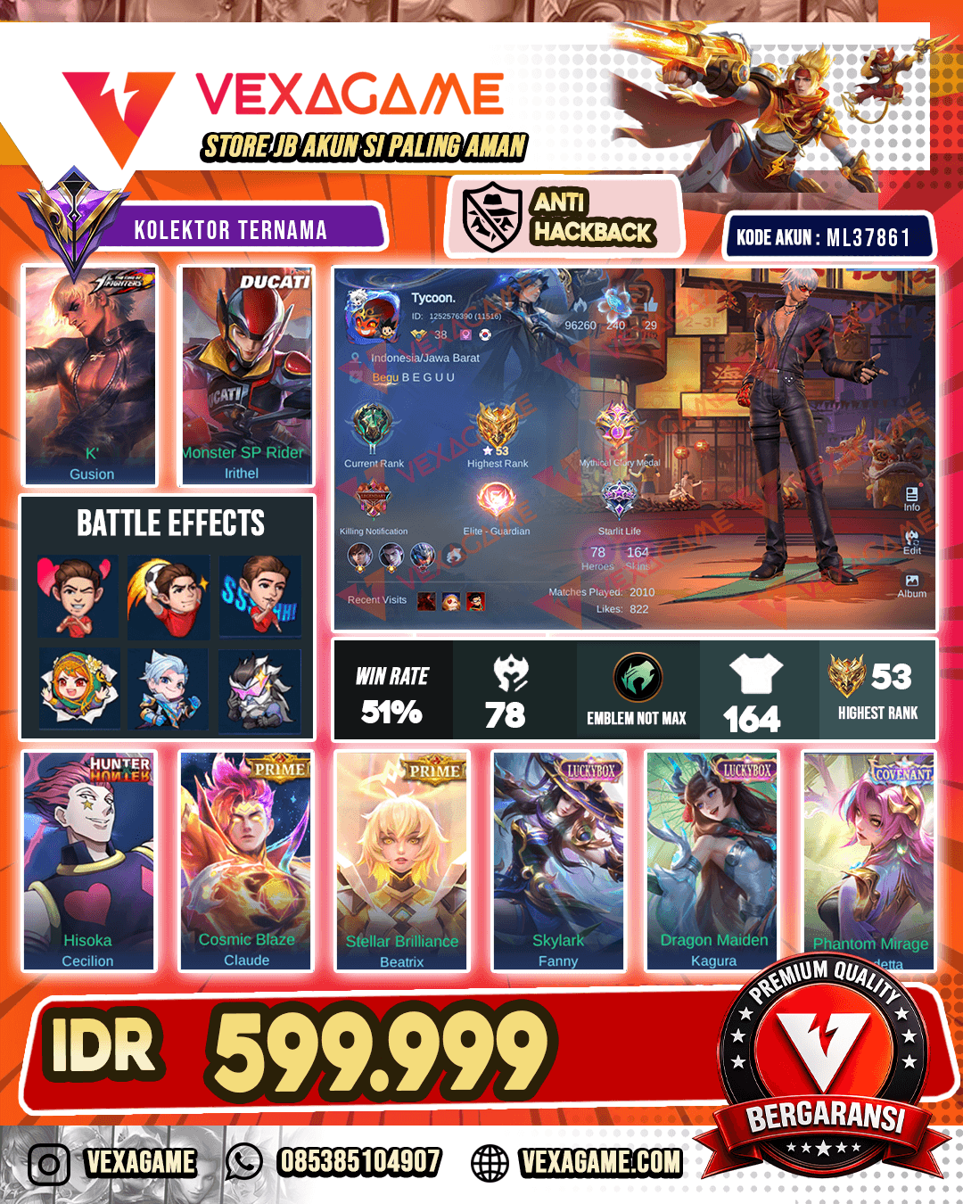 Gusion KOF X Irithel Ducati | Cecillion HxH | 2 Luckybox | Lesley Annual Star