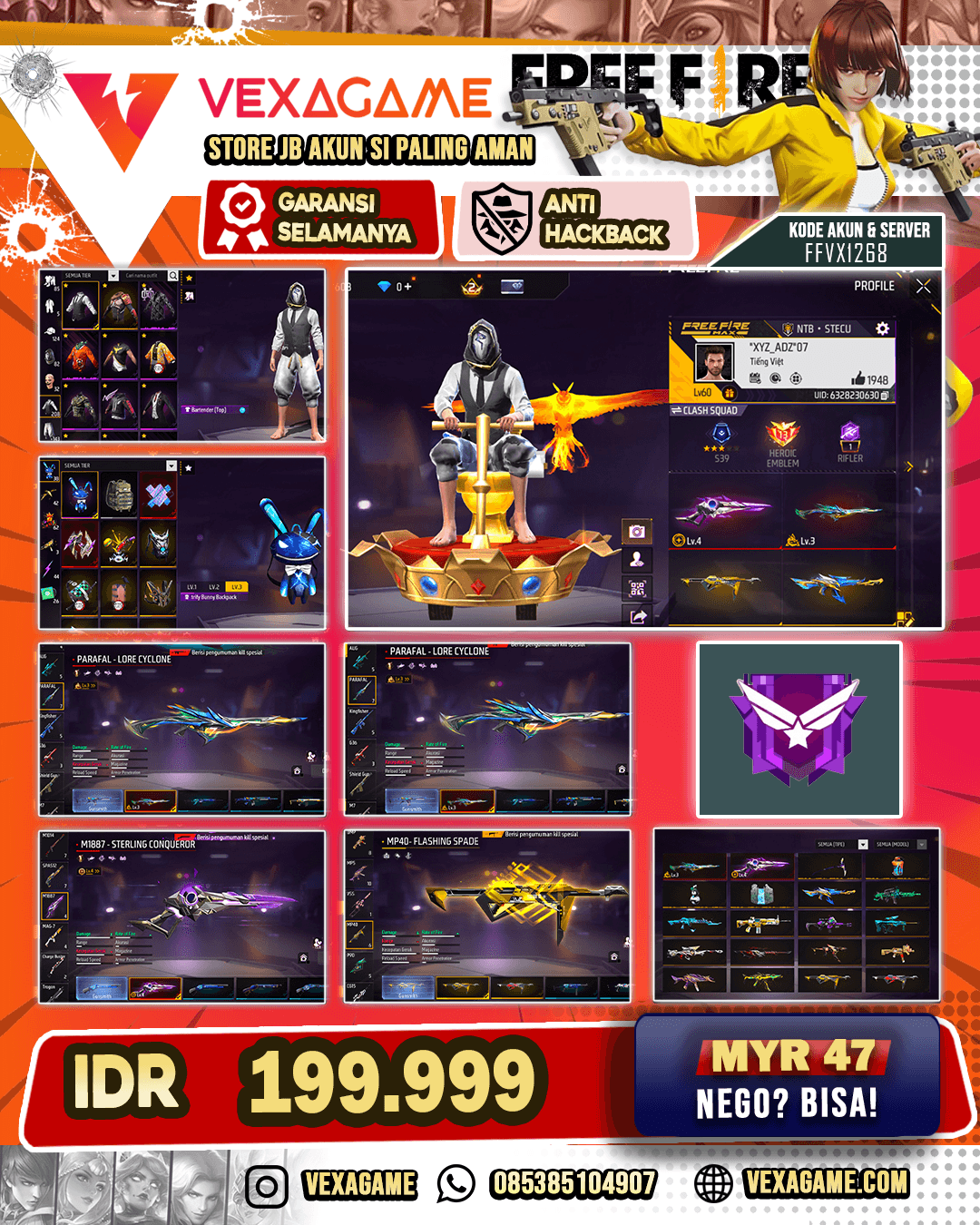2 EVO | SG MAMBA | SG PELURU SUCI | Bumdle Jiraya | Vault 50++ | AK47 Unicorn's Rage | MP5 Aurora Oni |