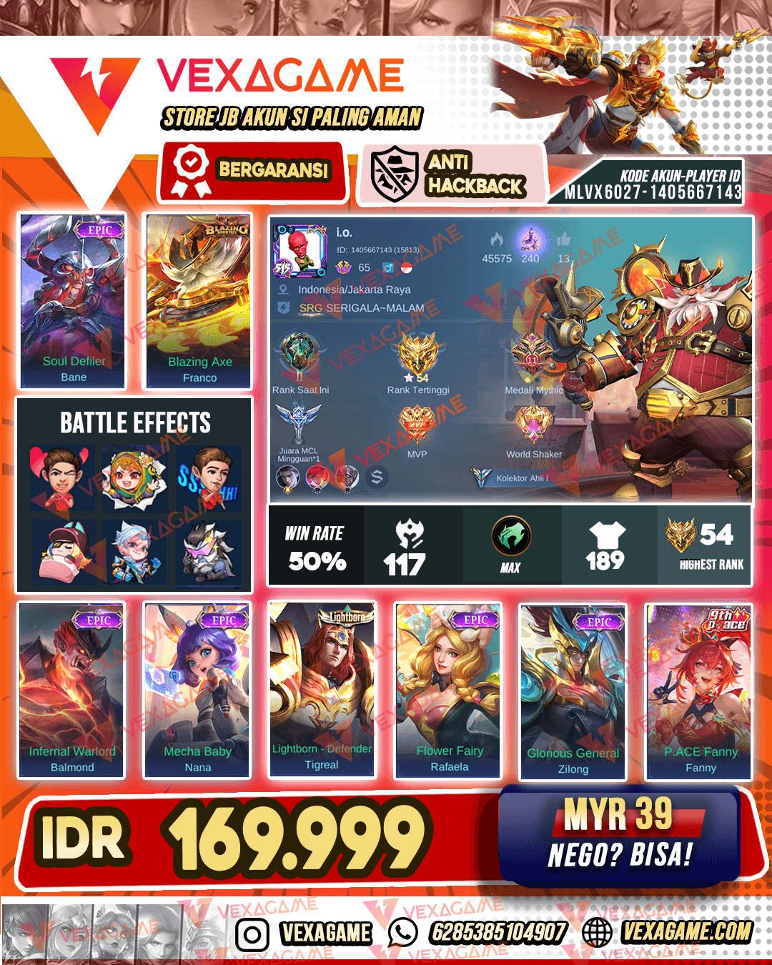 Bane Epic | Franco Blazing | Fanny Pace | Emblem Max