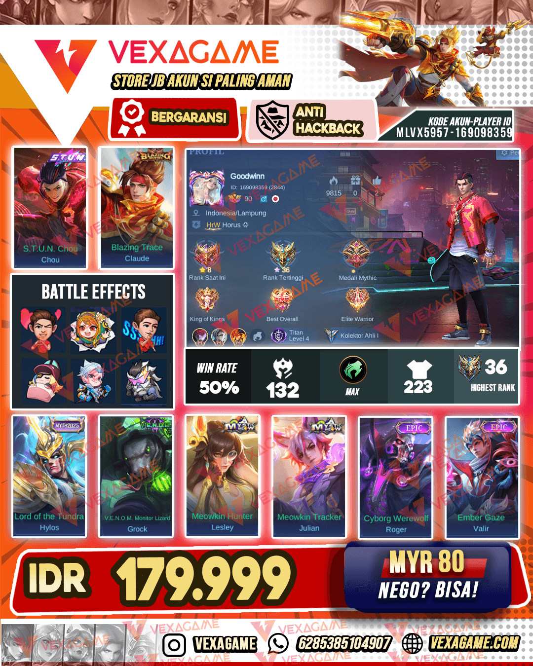Chou Stun | Claude Blazing | Hero + Emblem MAX