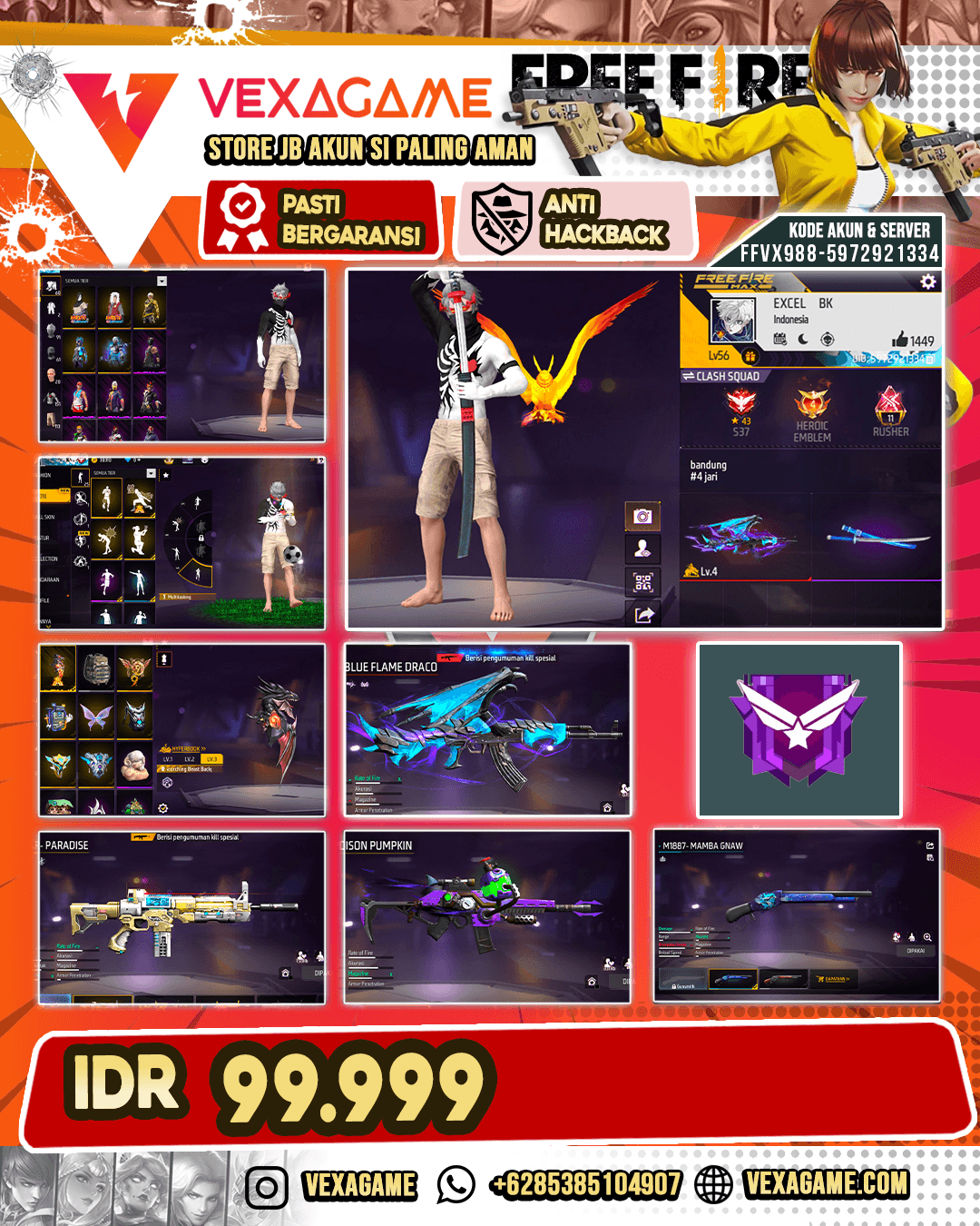 AK47 Blue Flame Draco Lv 4 | Sg Mamba | Jiraya Bundle | Orochimaru Bundle