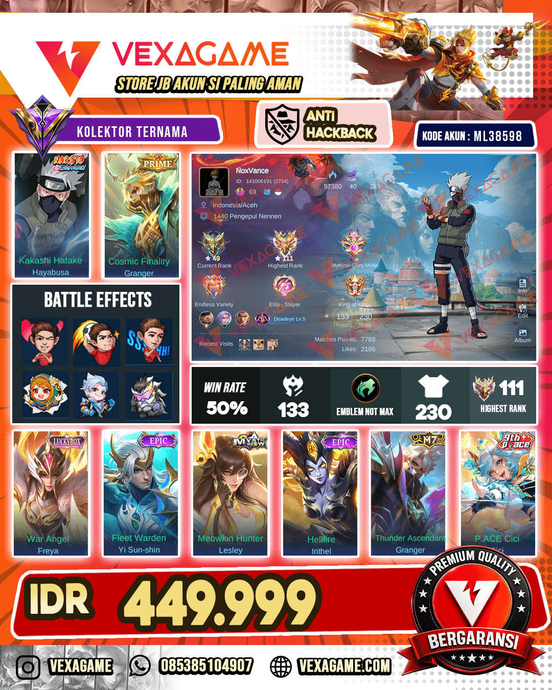 Hayabusa Kakashi X Granger PRIME | Freya Luckybox | Ex Immortal