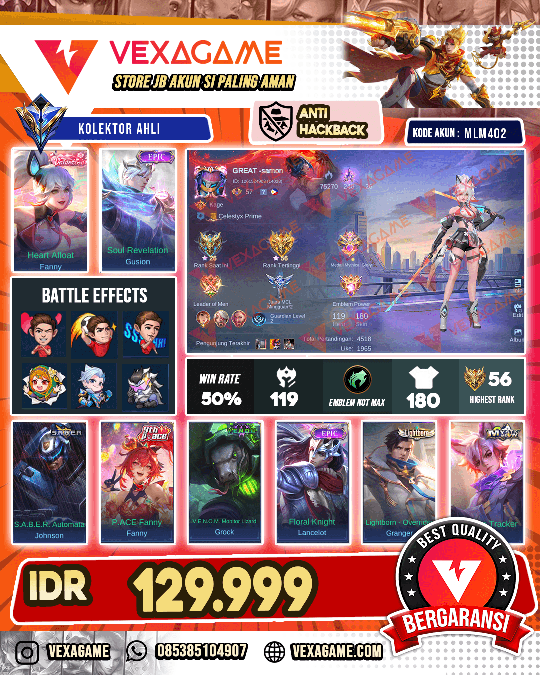 Fanny Valentine | Gusion Epic