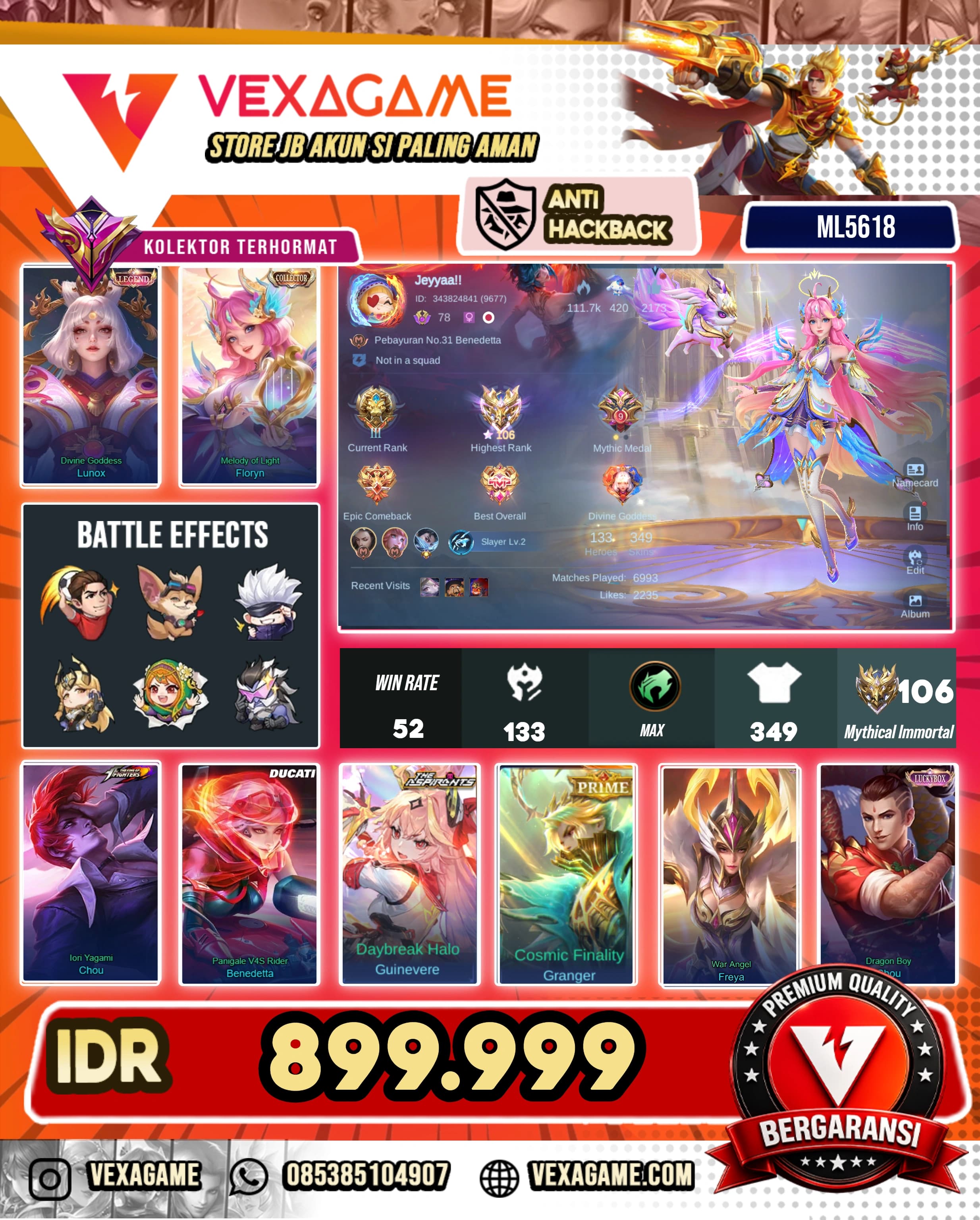 Floryn Collector | Lunox Legend | Chou KOF | Benedetta Ducati | Guinevere Asphirant