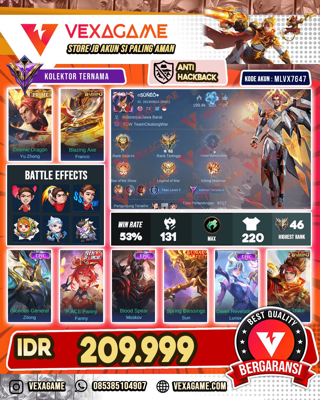 Yuzong Prime | Full skin blazing | Emblem MAX