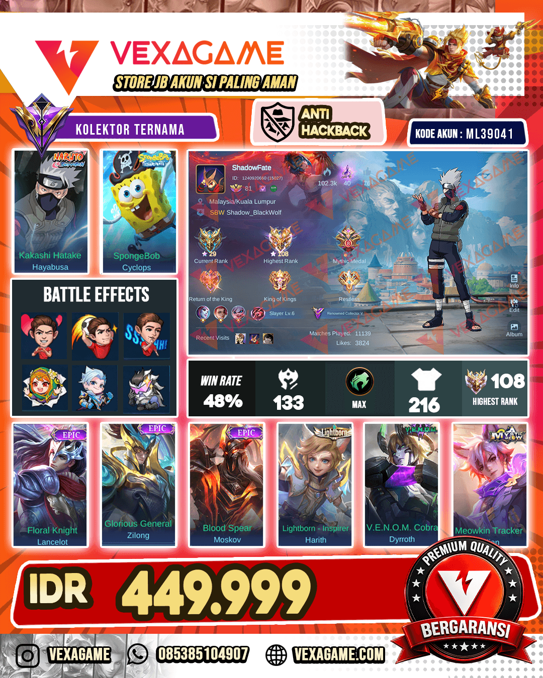 Hayabusa Kakashi X Cyclops Spongebob | Ex Immortal