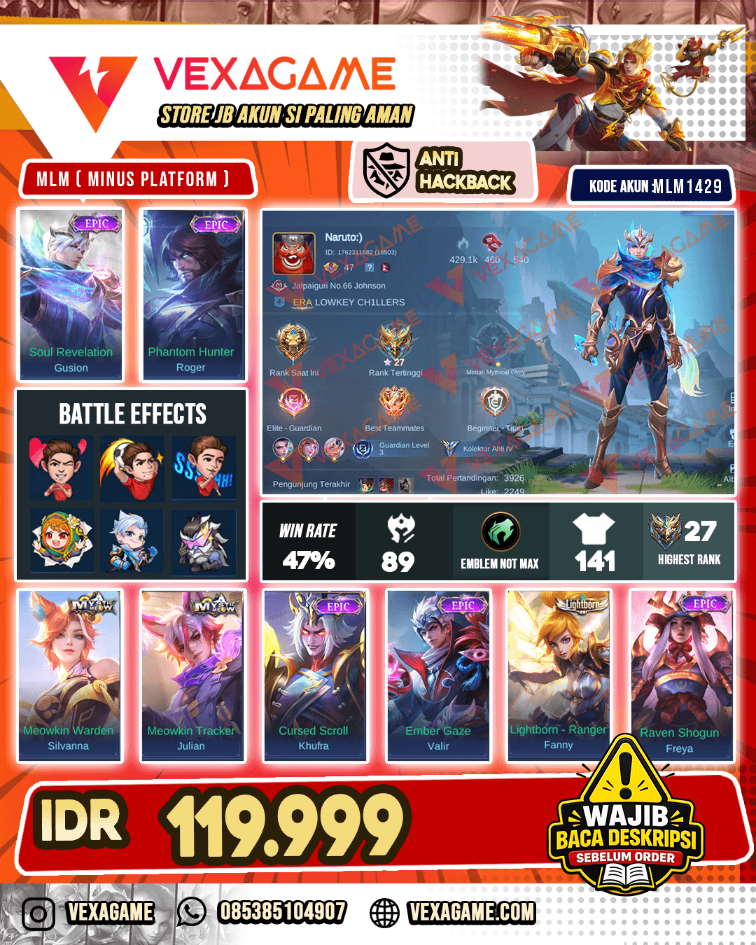 Gusion Epic | Roger Epic