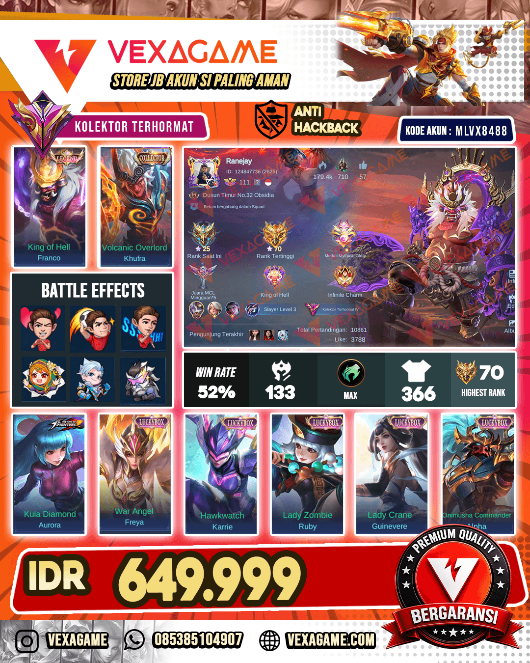 Franco Legend | Khufra Collector | Aurora KOF | 5 Lucybox