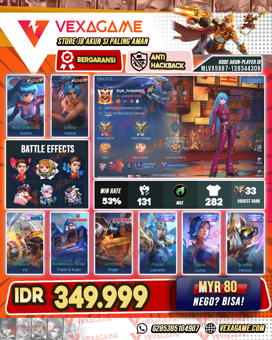 Aurora KOF | 2 Transformer | 3 Zodiac | Yin Mworld | Emblem MAX