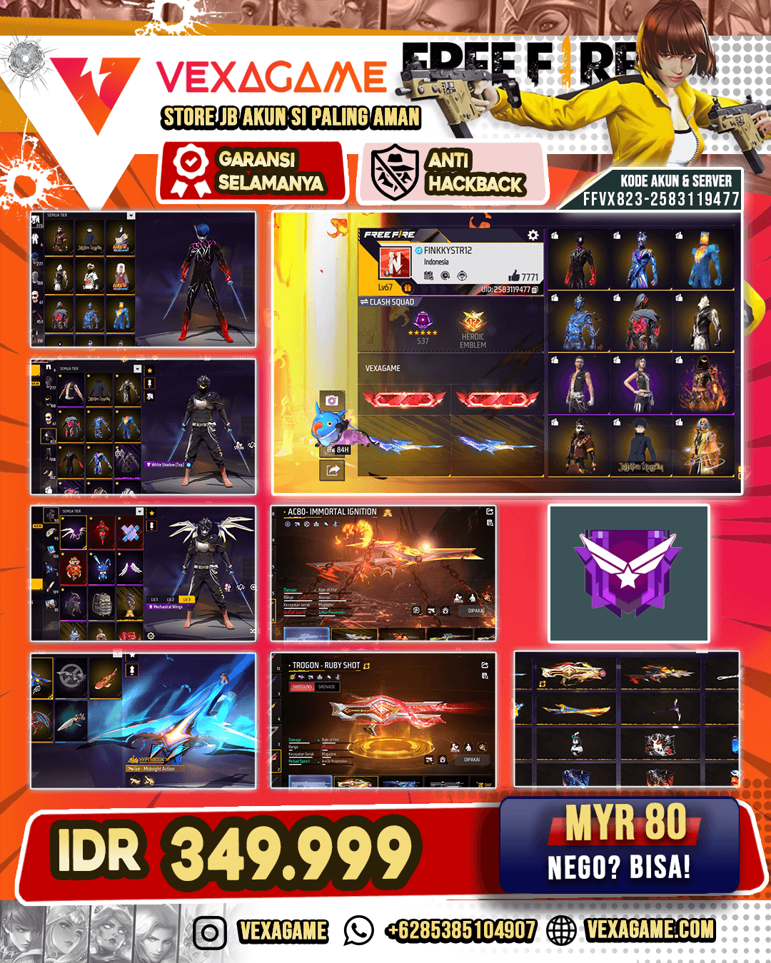 BUNDLE VOID | BUNDLE PIXEL | TAS SAYAP | BUNDLE FUSION | CLANA ANGEL MERAH | TOPENG JOKER | SKYDIVE MIDNIGHT ACTION | SG MAMBA | TROGON RUBY SHOT | AC80 IMMORTAL | VAULT 450+