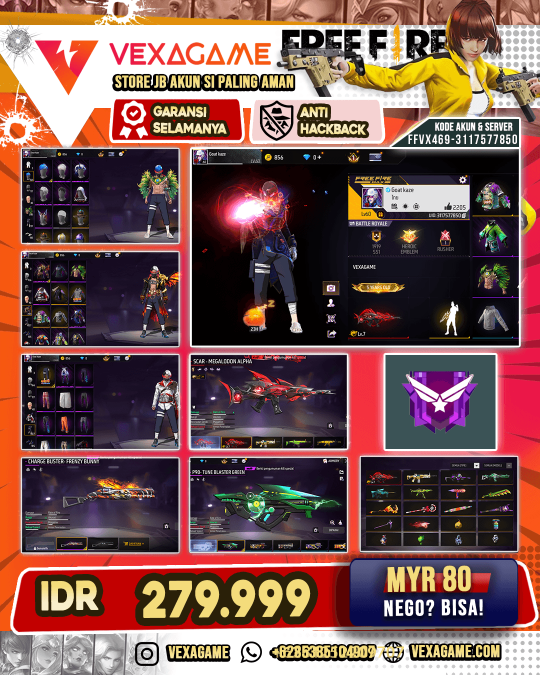 Scar Megalodo MAX | Scar Paradise | Vault 250+ | Celana Penjara