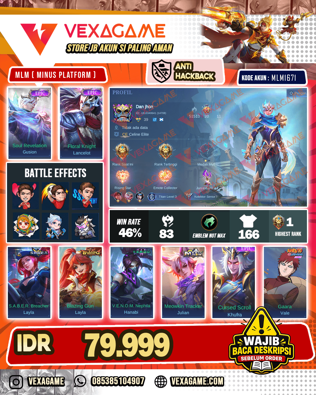 Gusion Epic X Lancelot Epic