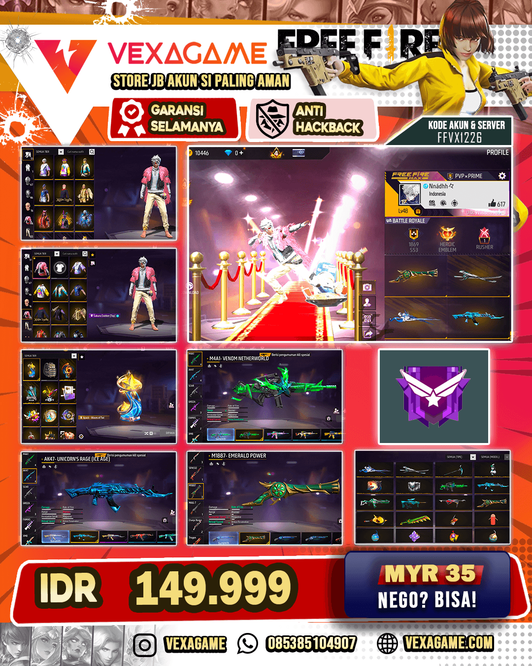 SG TEROMPET | VENOM NETHERWORLD | UNICORN'S RAGE | VAULT OTW 100 | CLUBBER ON | BAJU ANGGEL | CELANA PENJARA |