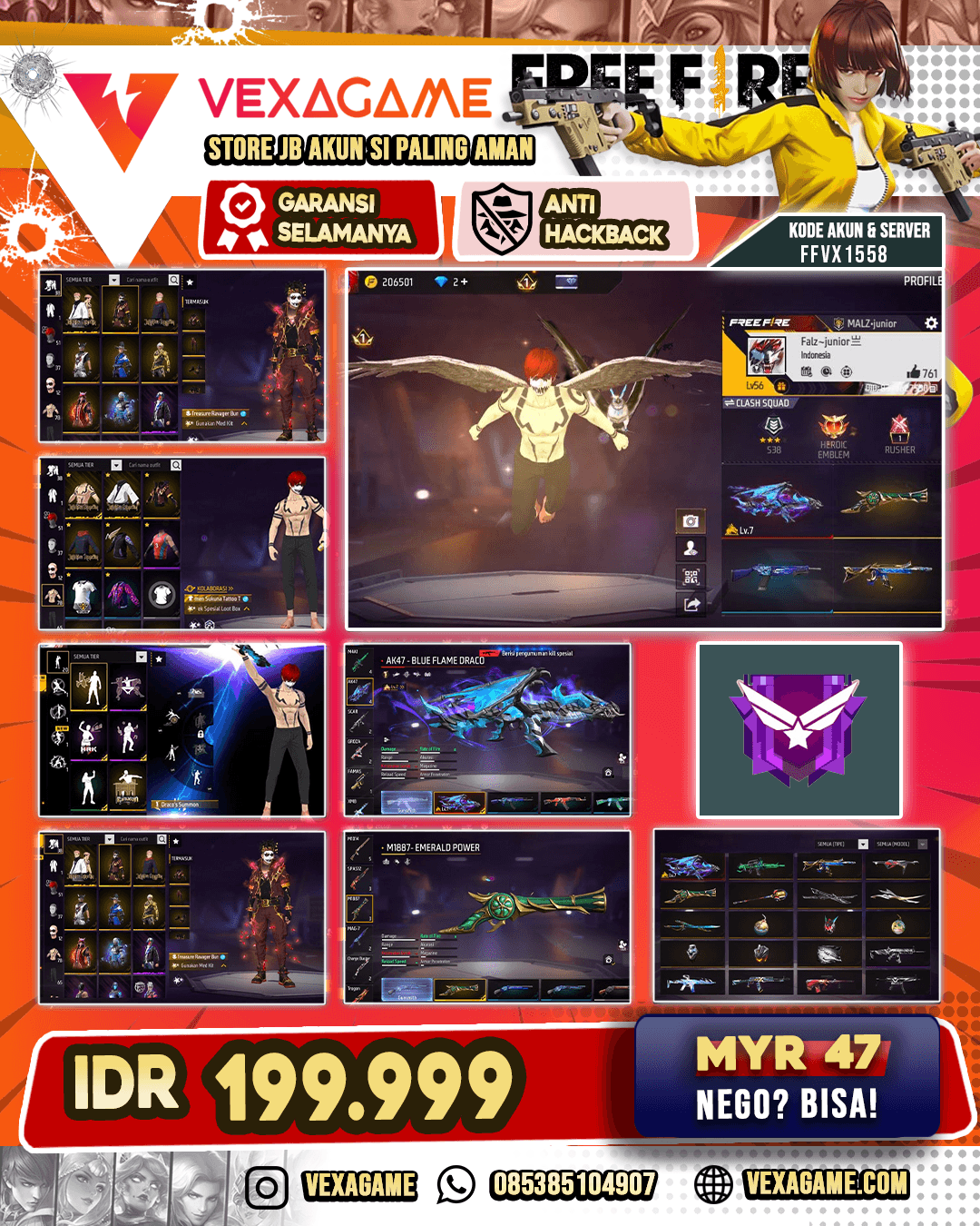 EVO AK MAX | SG Terompet | MP40 Incubator | Face Joker V2 | Vault OTW 100