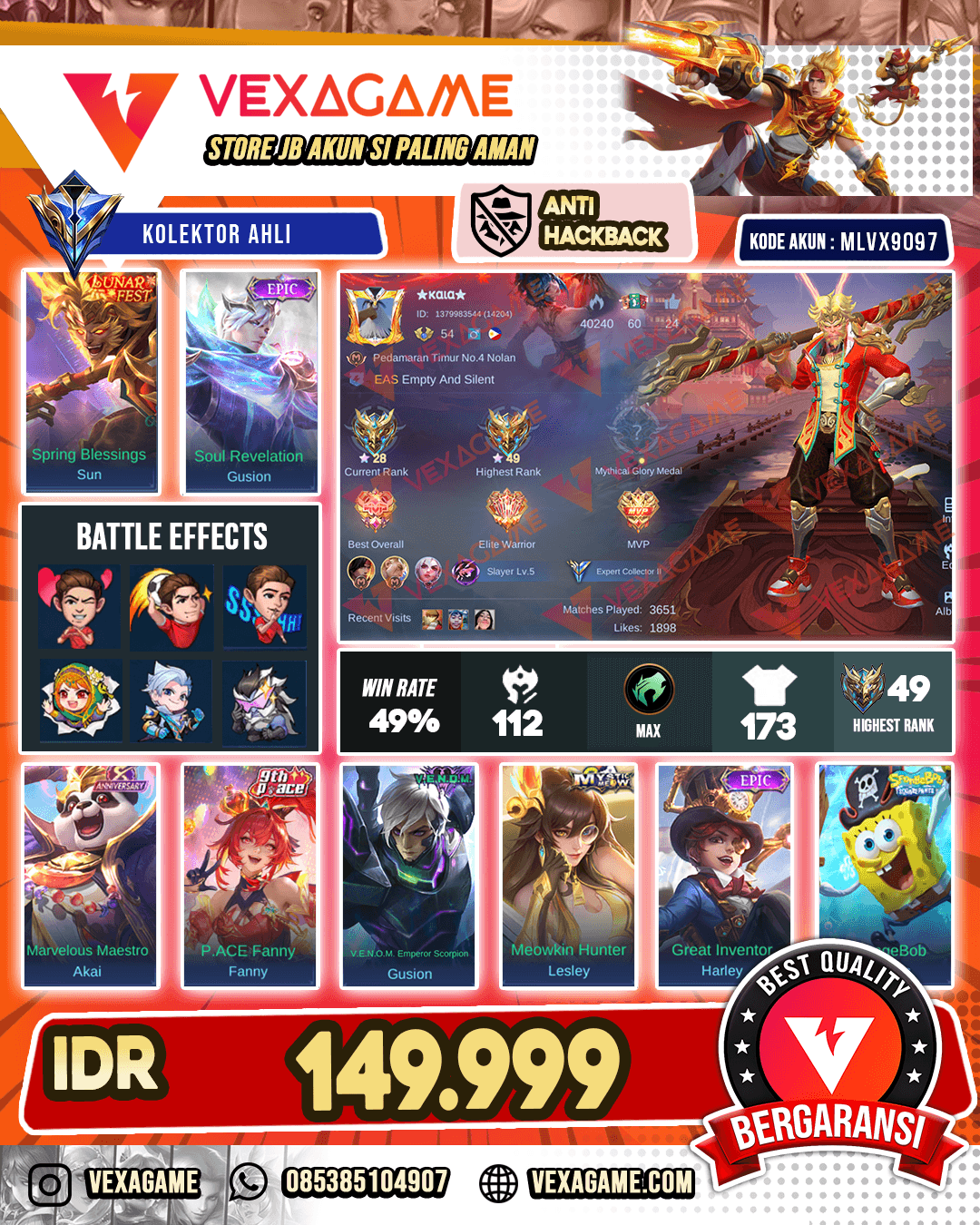 Gusion Epic | Sun Lunar Fest