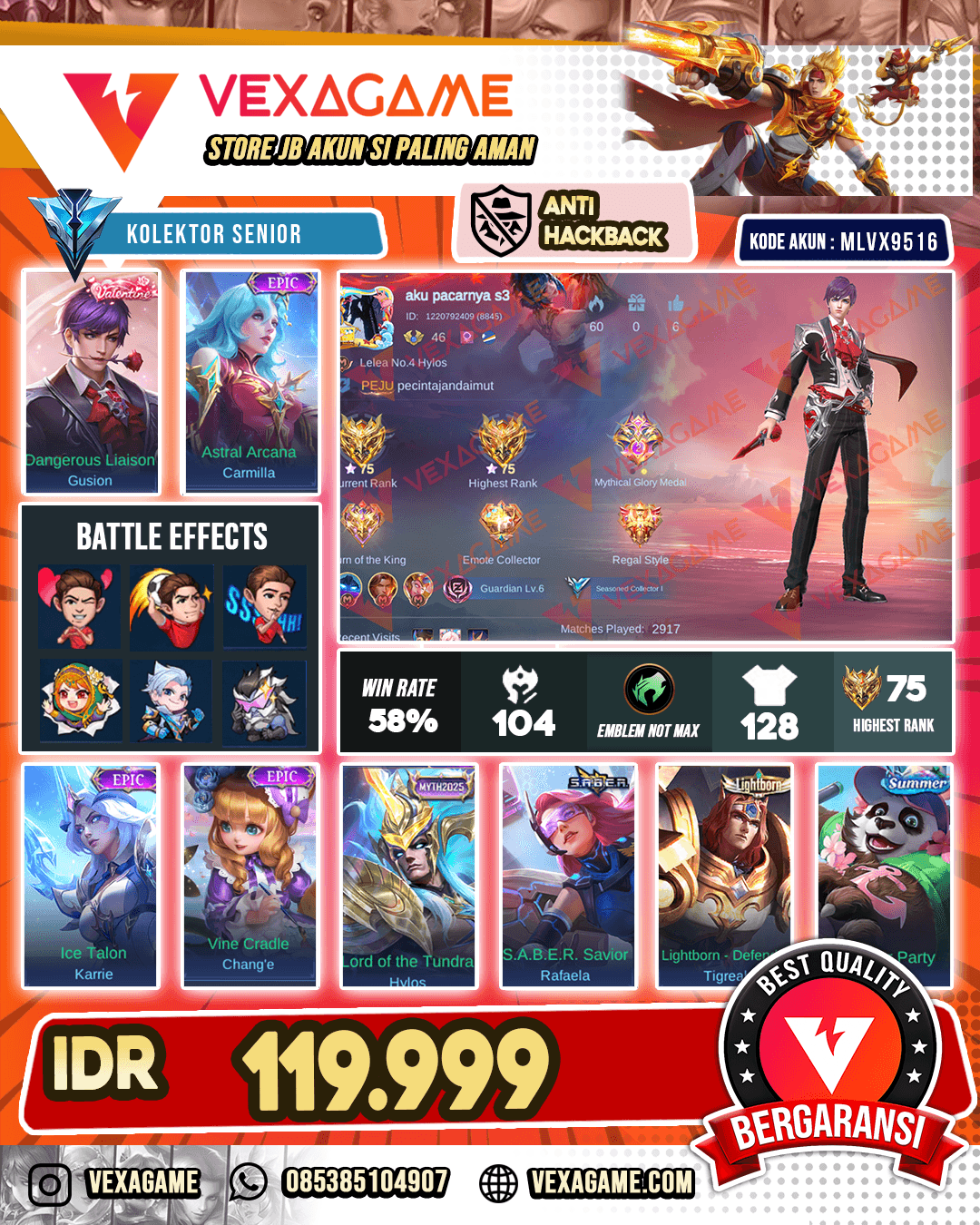 Gusion Valentine | Carmila Epic