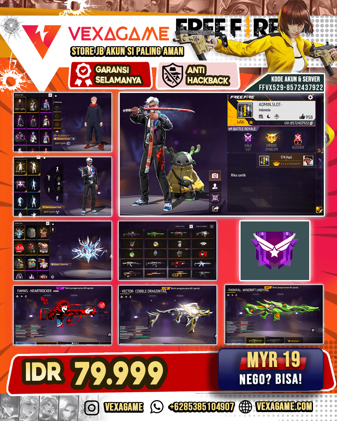 FAMS HEARTROCKER | VECTOR DRAGONTAIL | PARAFAL WINDRIFT | VAULT 70+