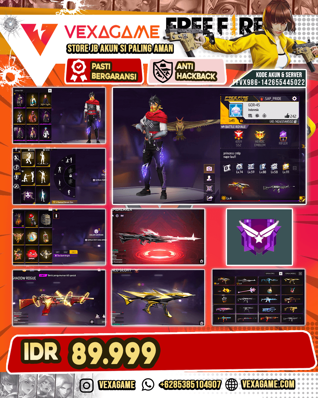 2 EVO | BUNDLE JK | SG SHADOW ROGUE | SCAR SHADOW OF SCARS | MP5 CROWNED GLORY | VAULT 50