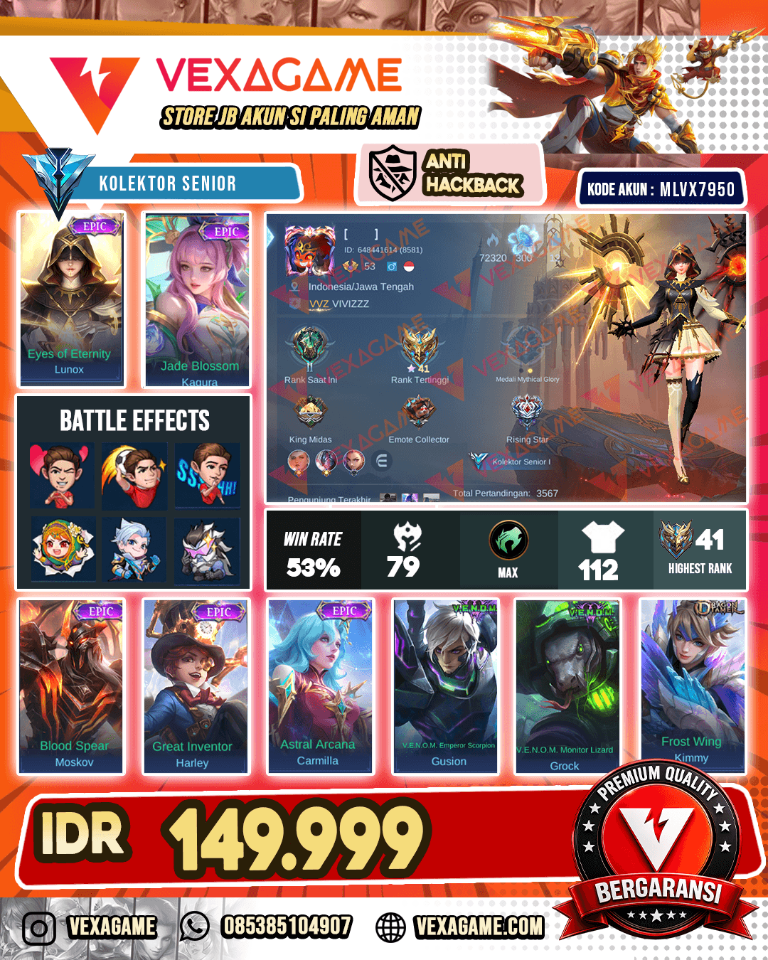 Lunox Epic | Kagura Epic | Tas Tas Merah ON