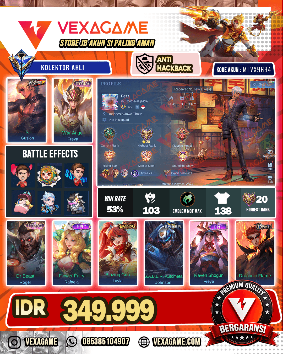 Gusion KOF | 2 Luckybox