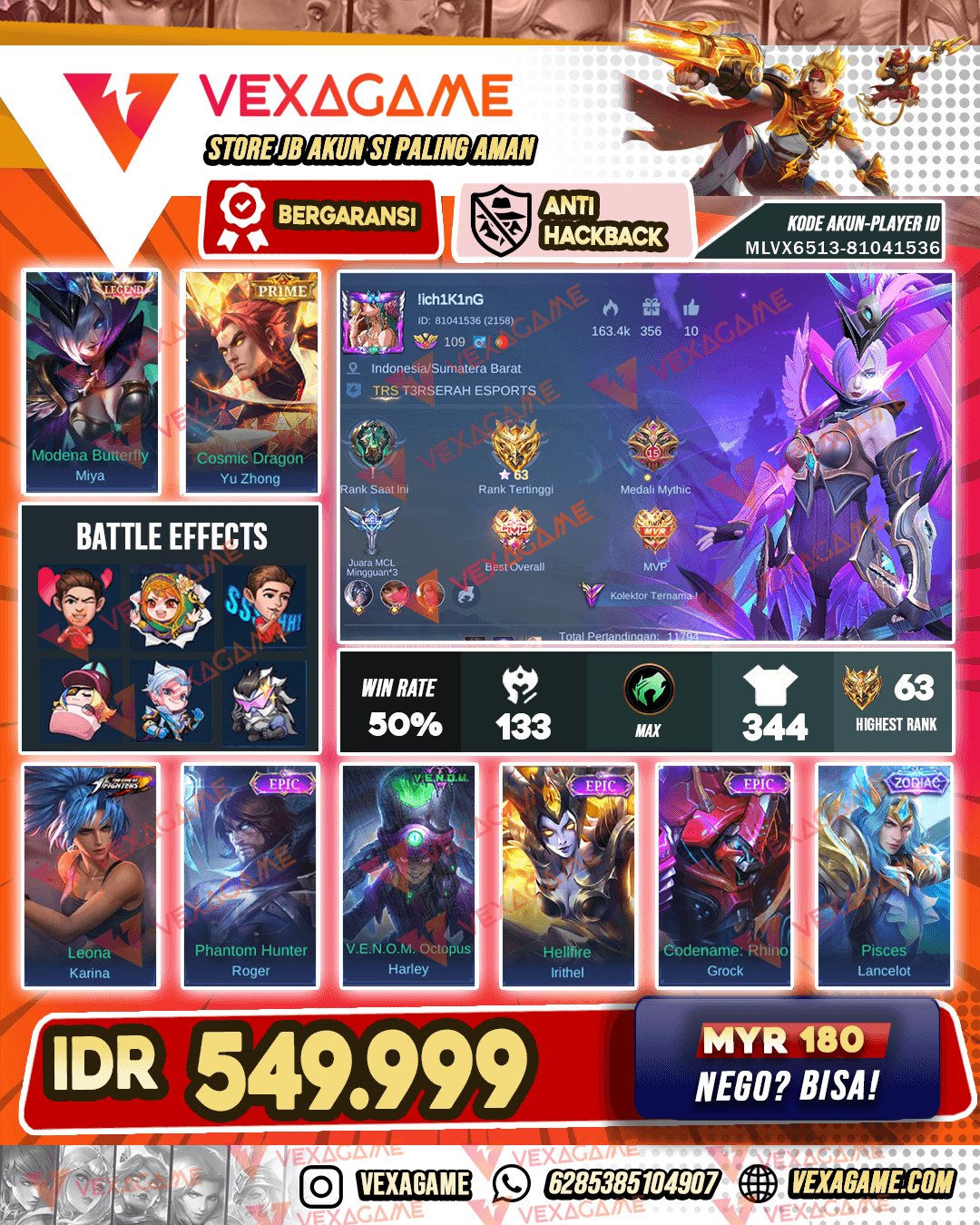 Miya Legend | Yu Zhong Prime | 3 Zodiac | Recal Tas Tas ON