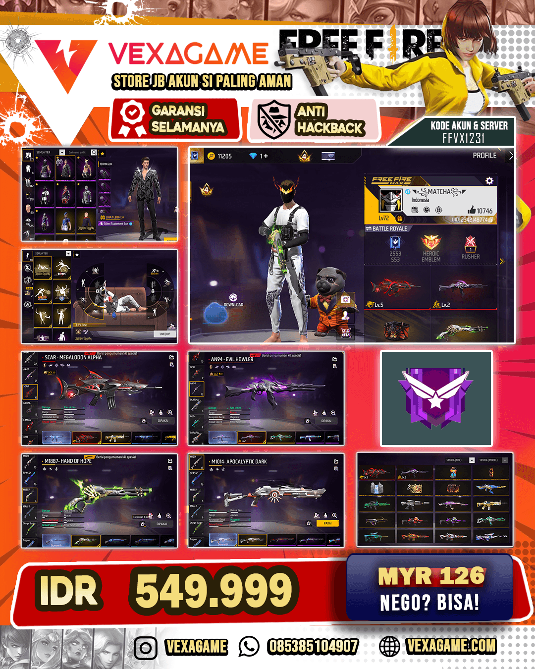 TURUN HARGA !!! SCAR Megalodon Alpha Lv 5 | SG Lumut | Emote JJK