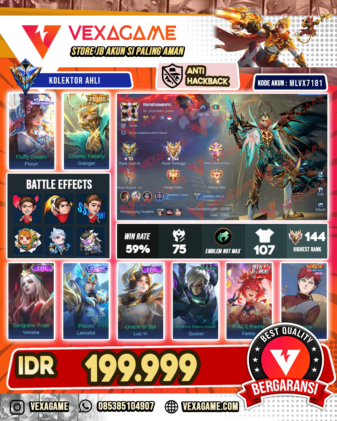 Grangger Prime | Vexana Epic | EX Immortal
