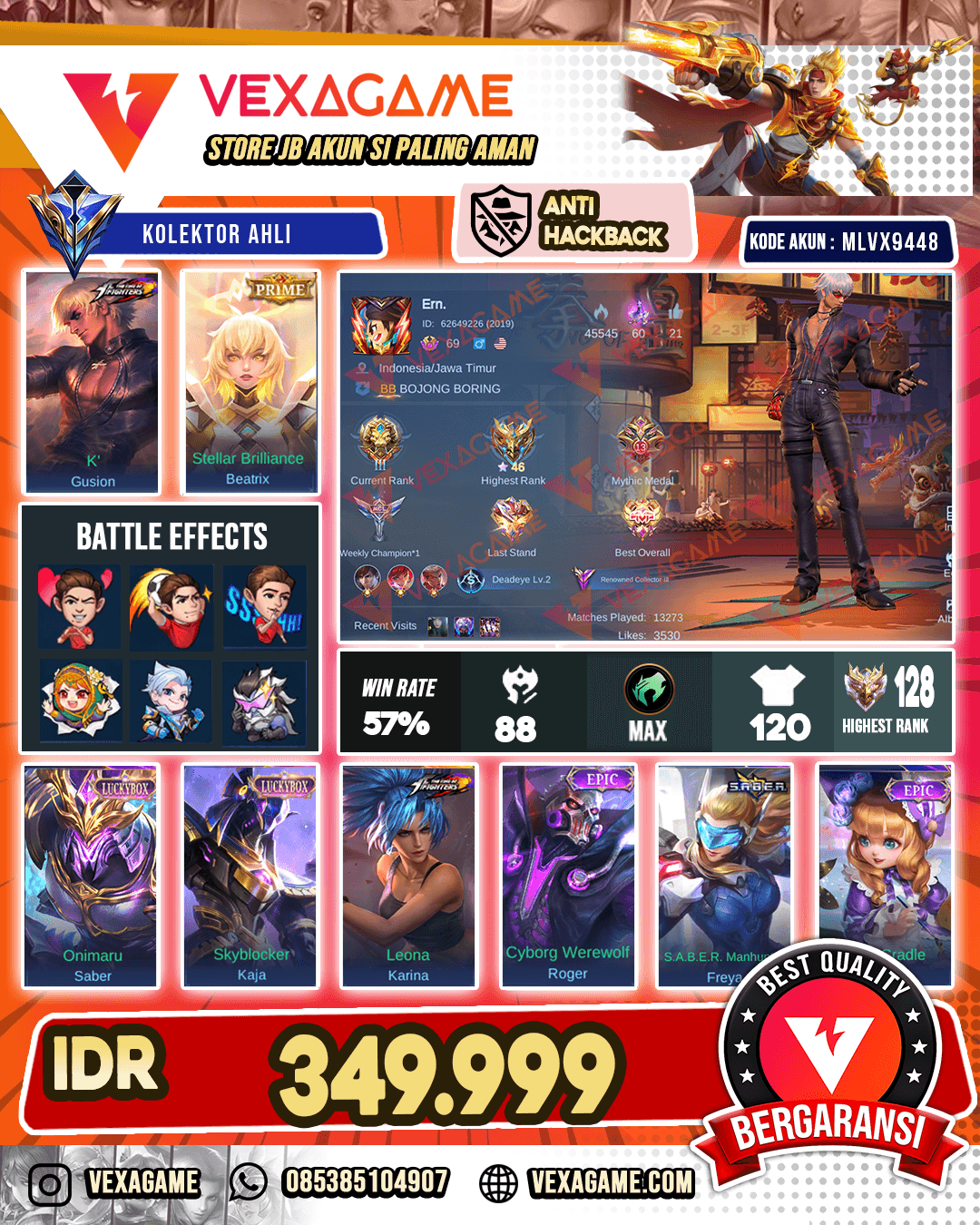 Gusion Kof | Beatrix Prime | 2 Luckybox