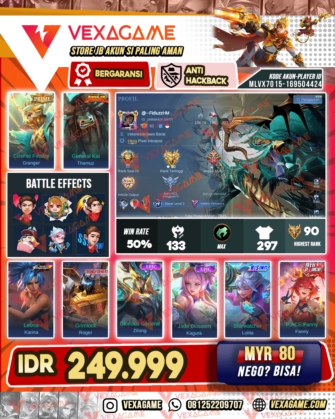 Granger PRIME X Thamuz Kungfu Panda | Hayabusa Annual Star | Emblem MAX & Hero MAX