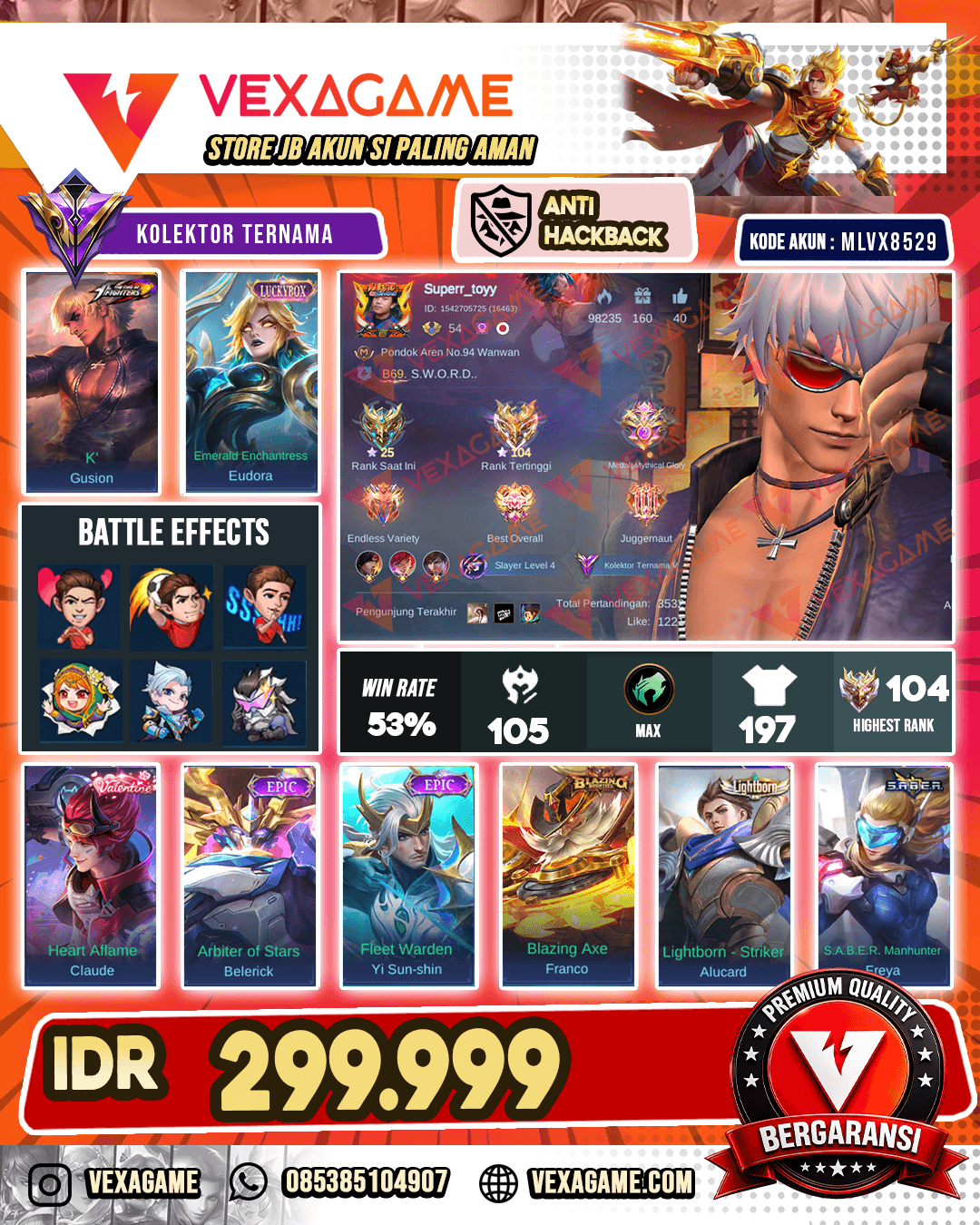 Gusion KOF X Eudora Luckybox