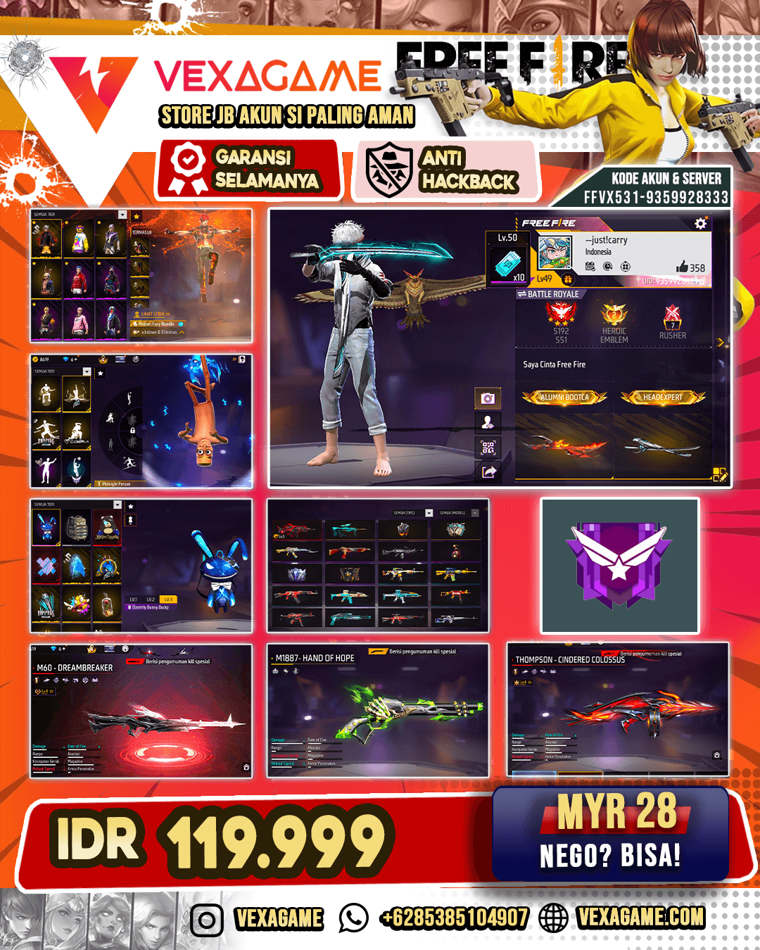 EVO THOPSHON | EVO M60 | SG LUMUT | KATANA NAGAN LANGIT | VAULT OTW 100