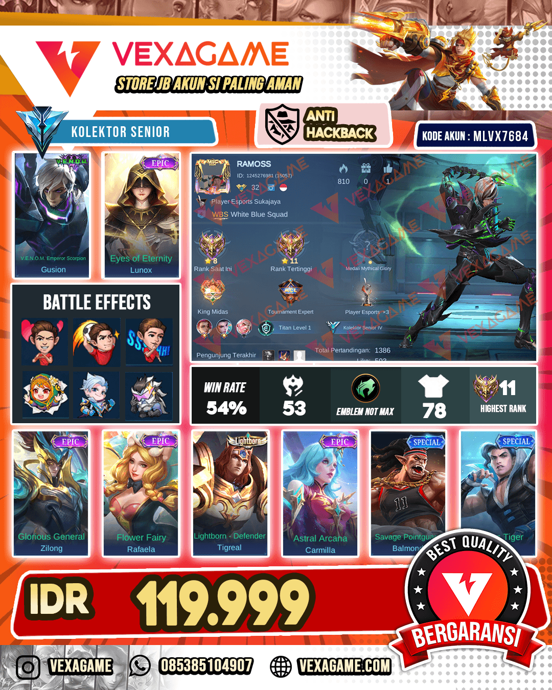 Gusion Venom | Lunox Epic