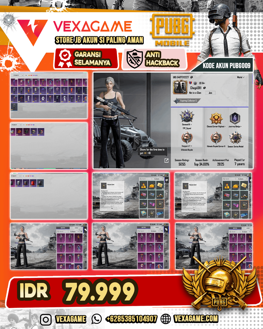 LV 54 | Total 34 set clothes | 2 rename card | Batu mitik 1