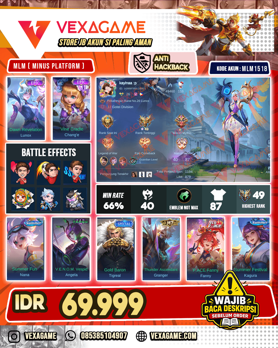 Lunox Epic | Change Epic
