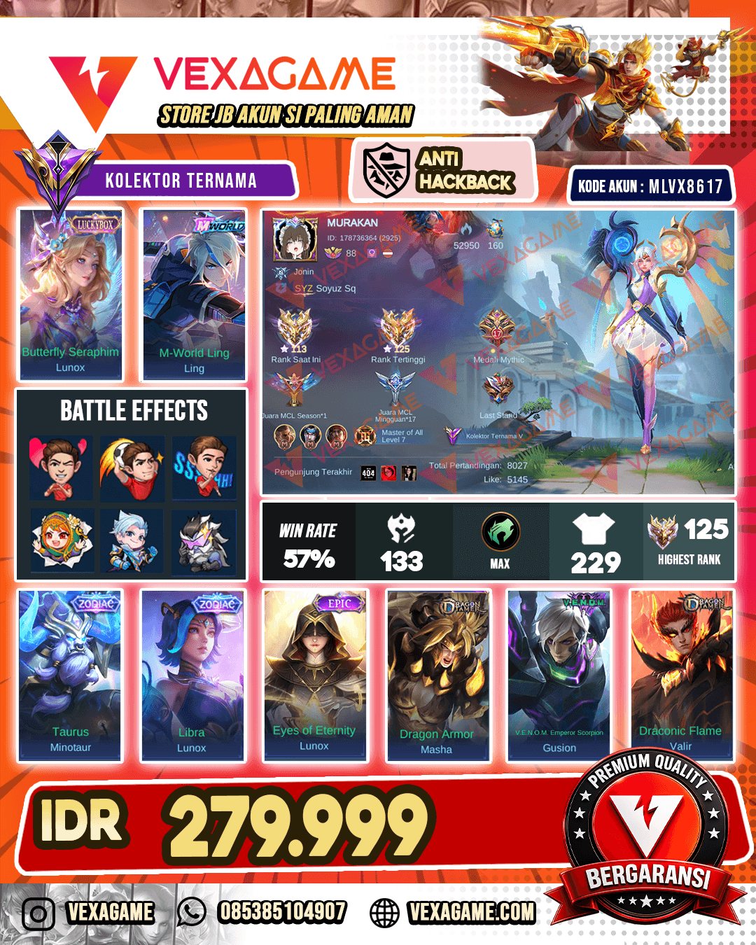 Lunox Luckybox | Ling M World | 2 Zodiac Ex Immortal