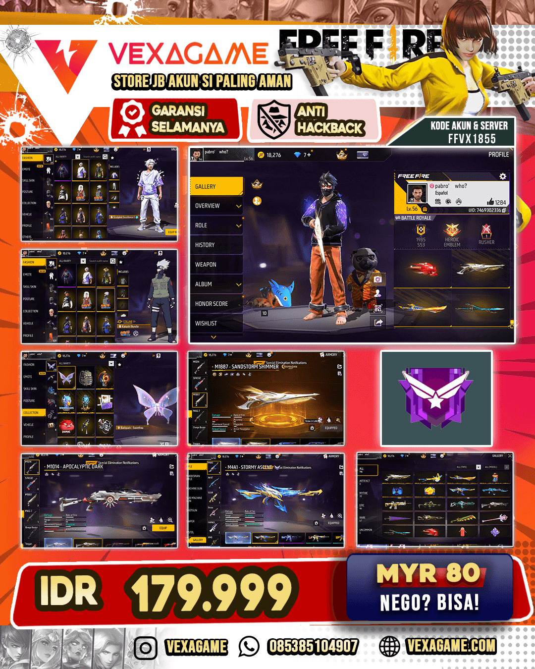 Bundle Kakashi | Baju Angel | SG Gurun | M4A1 Stormy Ascent | SCAR Paradise | SG Panjang Apocalyptic Dark
