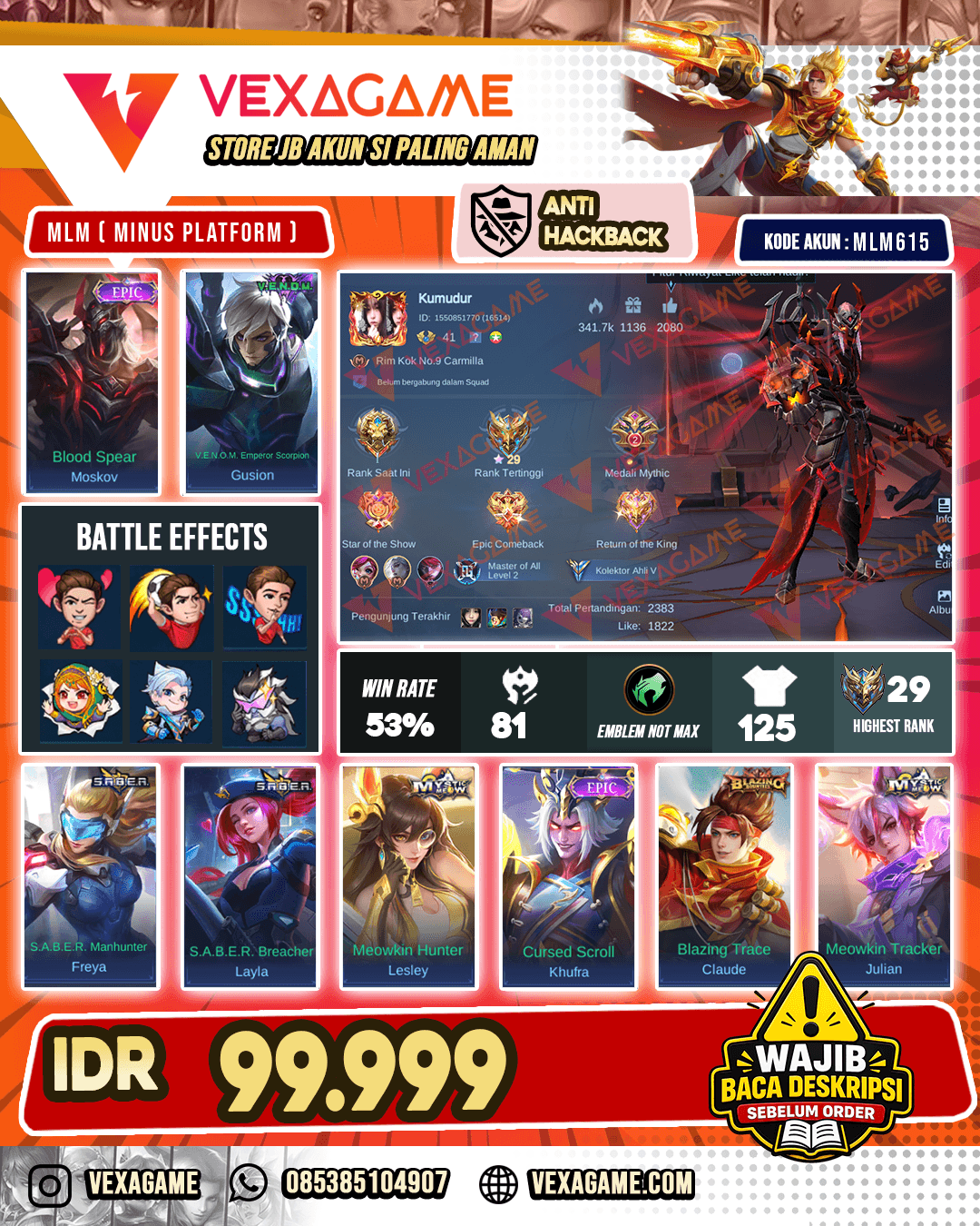 Moskov Epic | Gusion Venom