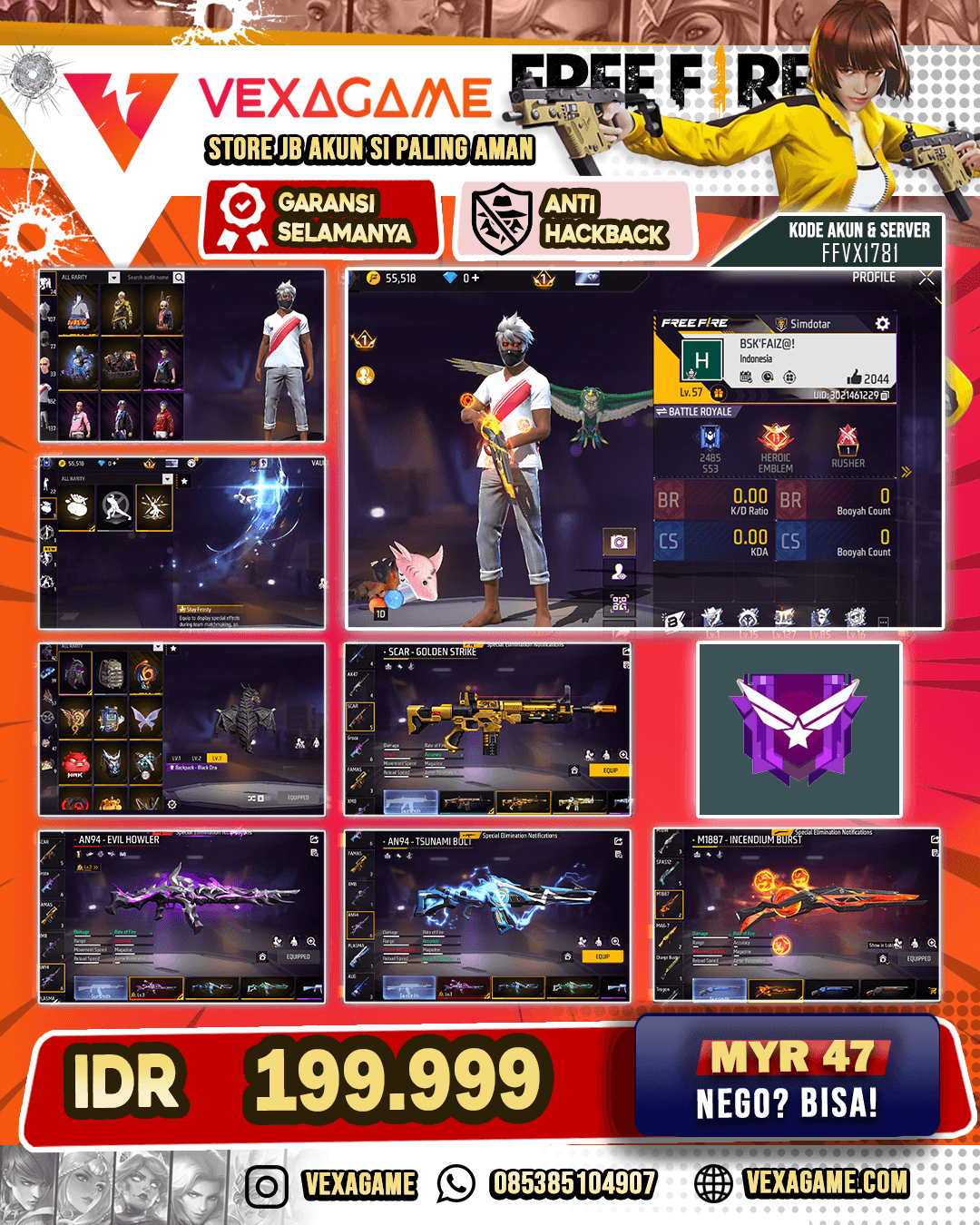 1 EVO | SG Meteor | Vault TW 200 | Animasi Lobby ON