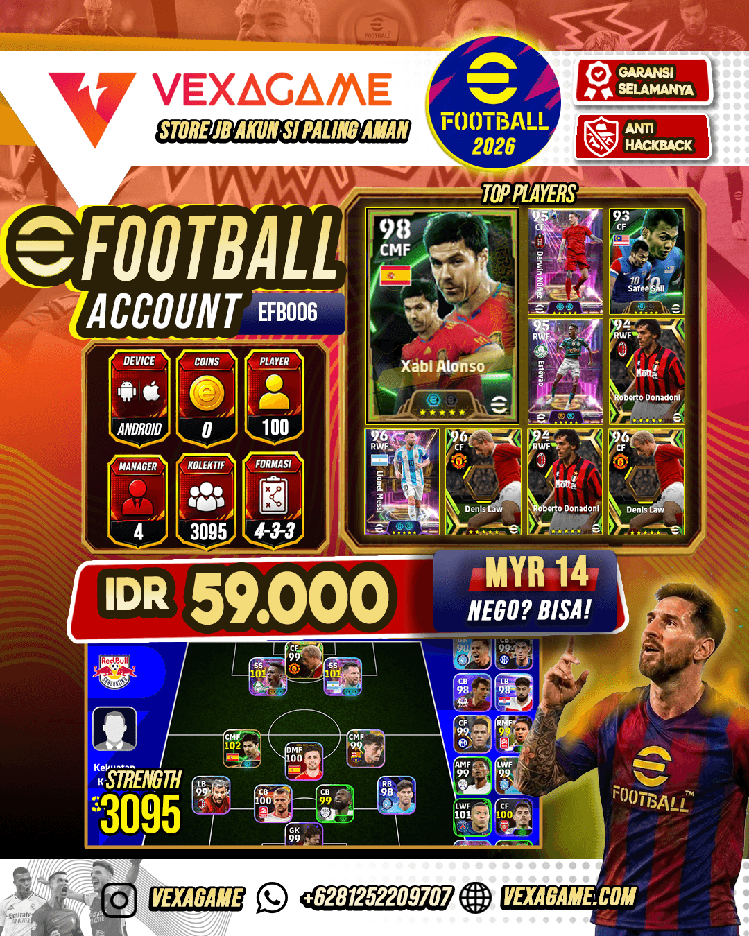 POWER 3095|1 Epic (Xabi Alonso) | 3 Highlight (Messi, Nunez, Estevao)