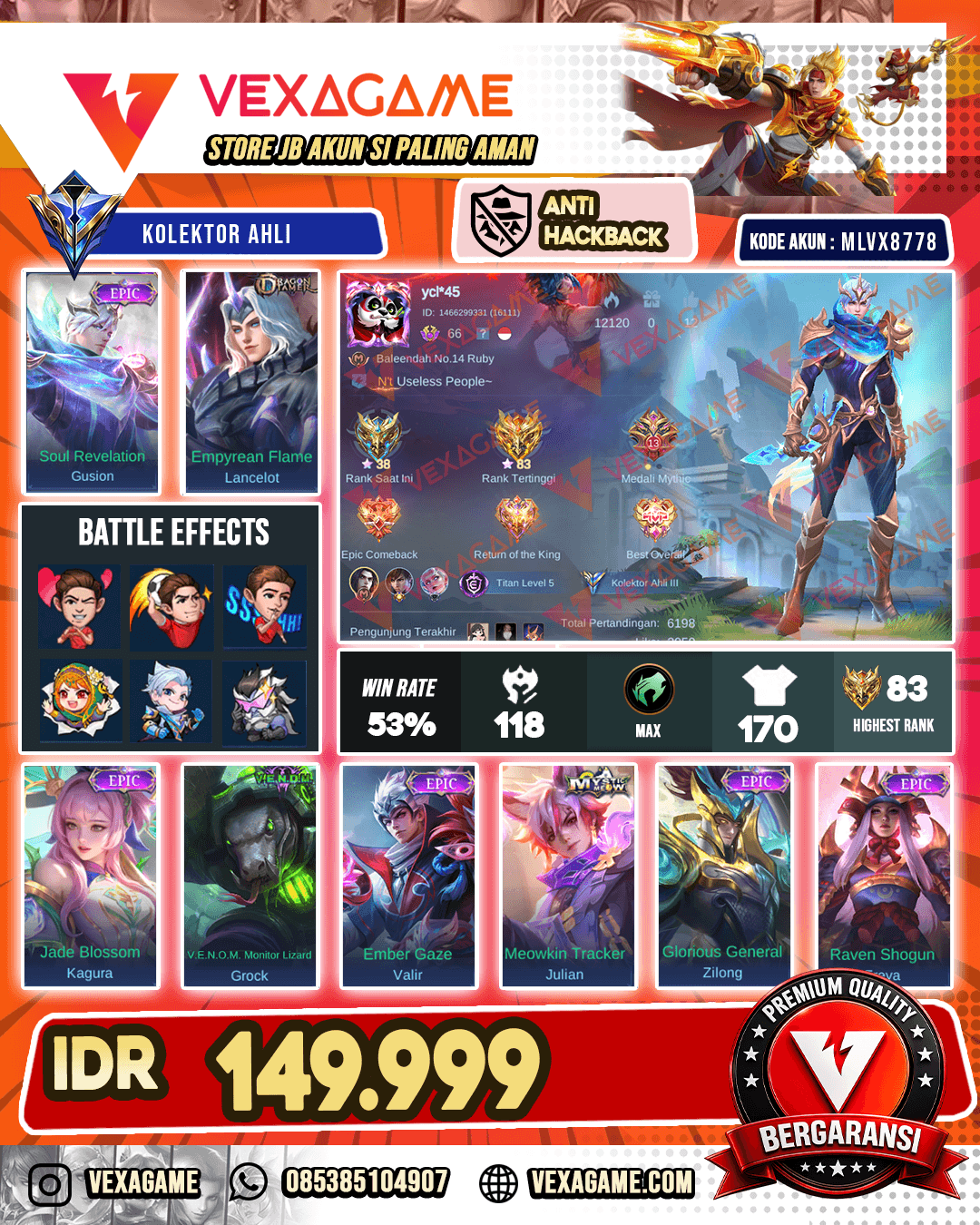 Gusion Epic X Lancelot Dragon Tamer