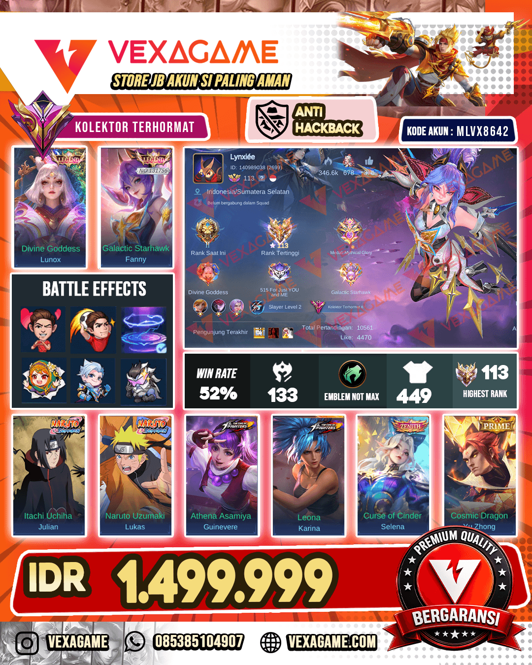 2 Legend | 2 Naruto | 2 Kof | Selena Zenith | Yu Zhong Prime | 3 Collector | 4 Luckybox | 2 Annualstar | 5 Zodiac | 2 M Series Recall Tas Tas