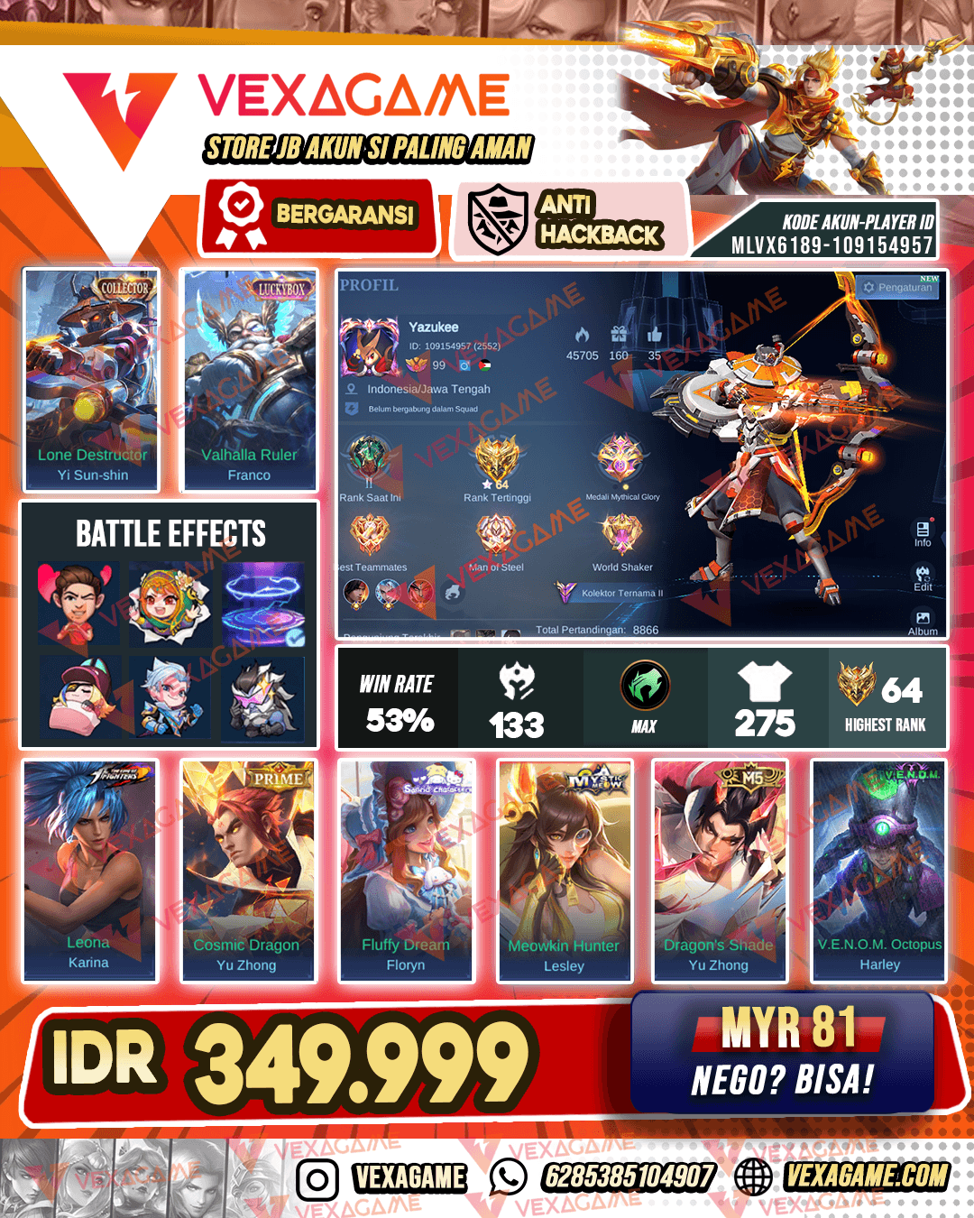 YSS Colector | Franco Luckybox | Emblem & Hero Max | Recal Tas2