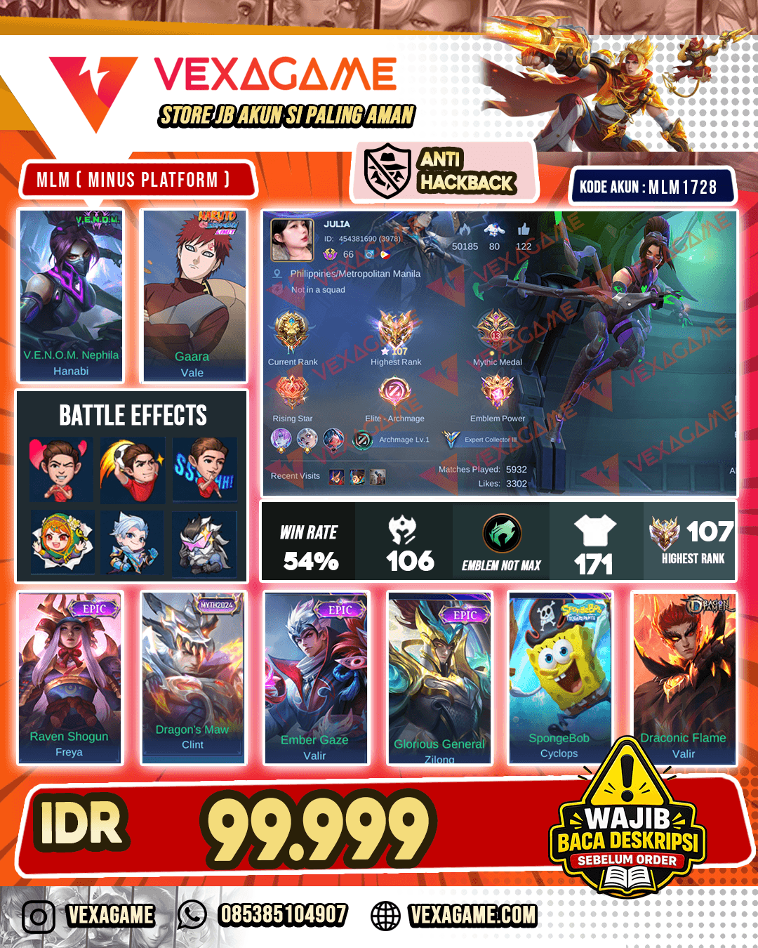 Hanabi Venom Ex Immo