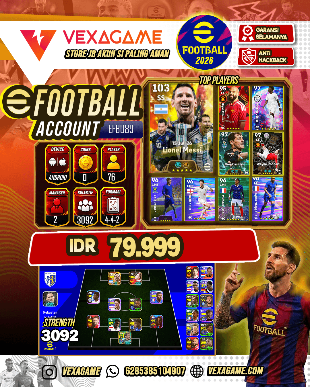 Polosan Messi Big Time | Wayne Rooney Epic | Palmer Single Booster | Mbappe Karbu