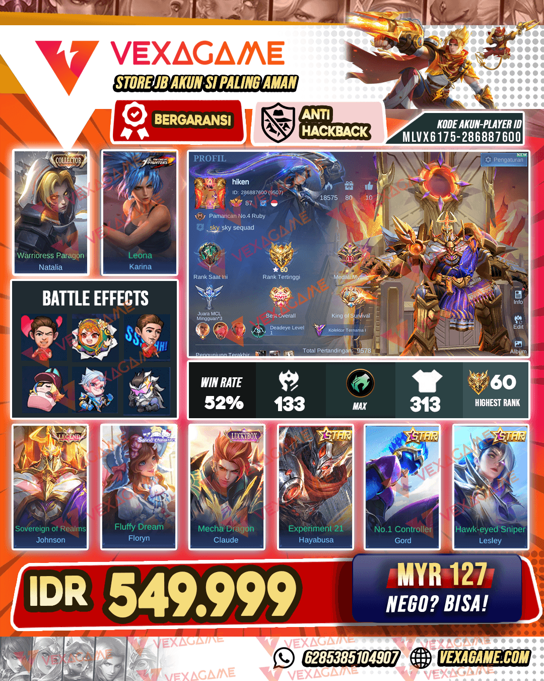 Johnson Legend | 3 Annual Star | Claude Luckybox | Emblem MAX & Hero MAX
