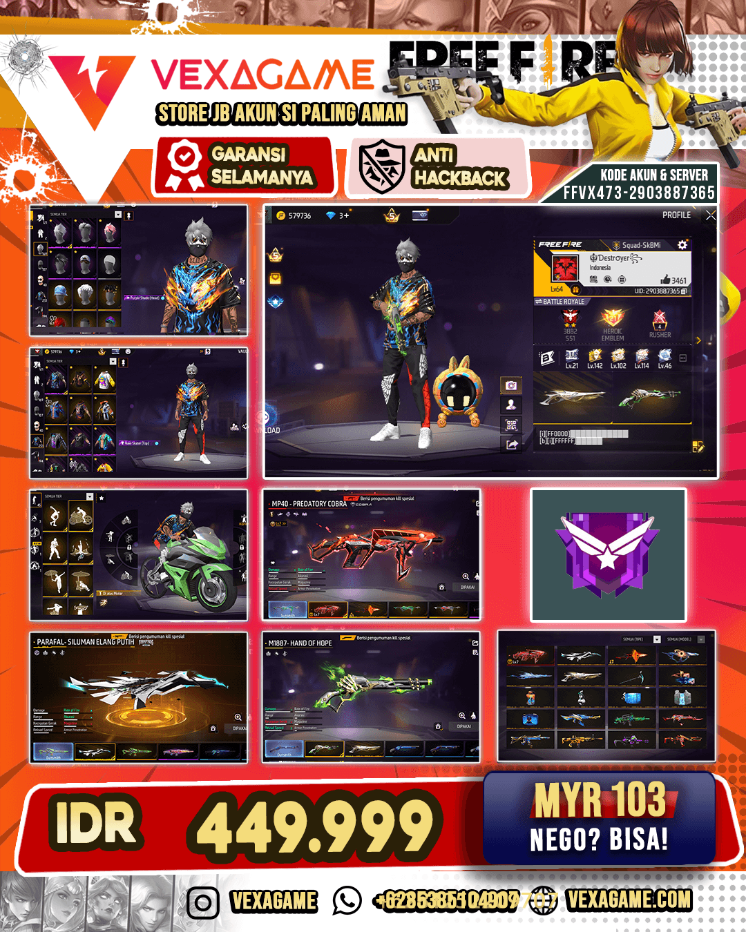 EVO MP40 COBRA MAX | SG LUMUT | SG GURUN | PARAFAL ELANG PUTIH | VAULT 250+